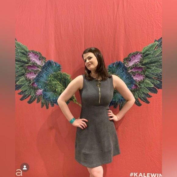 DKNY Gray Faux Suede Dress - Picture 15 of 16